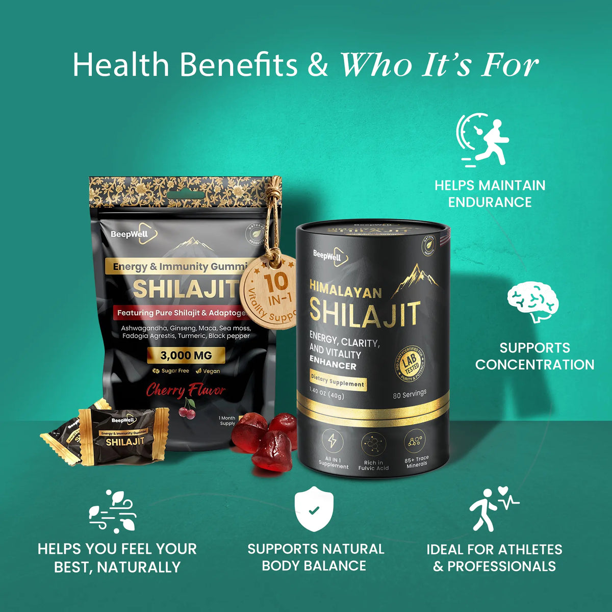 BeepWell Shilajit Resin & Gummies Bundle-3