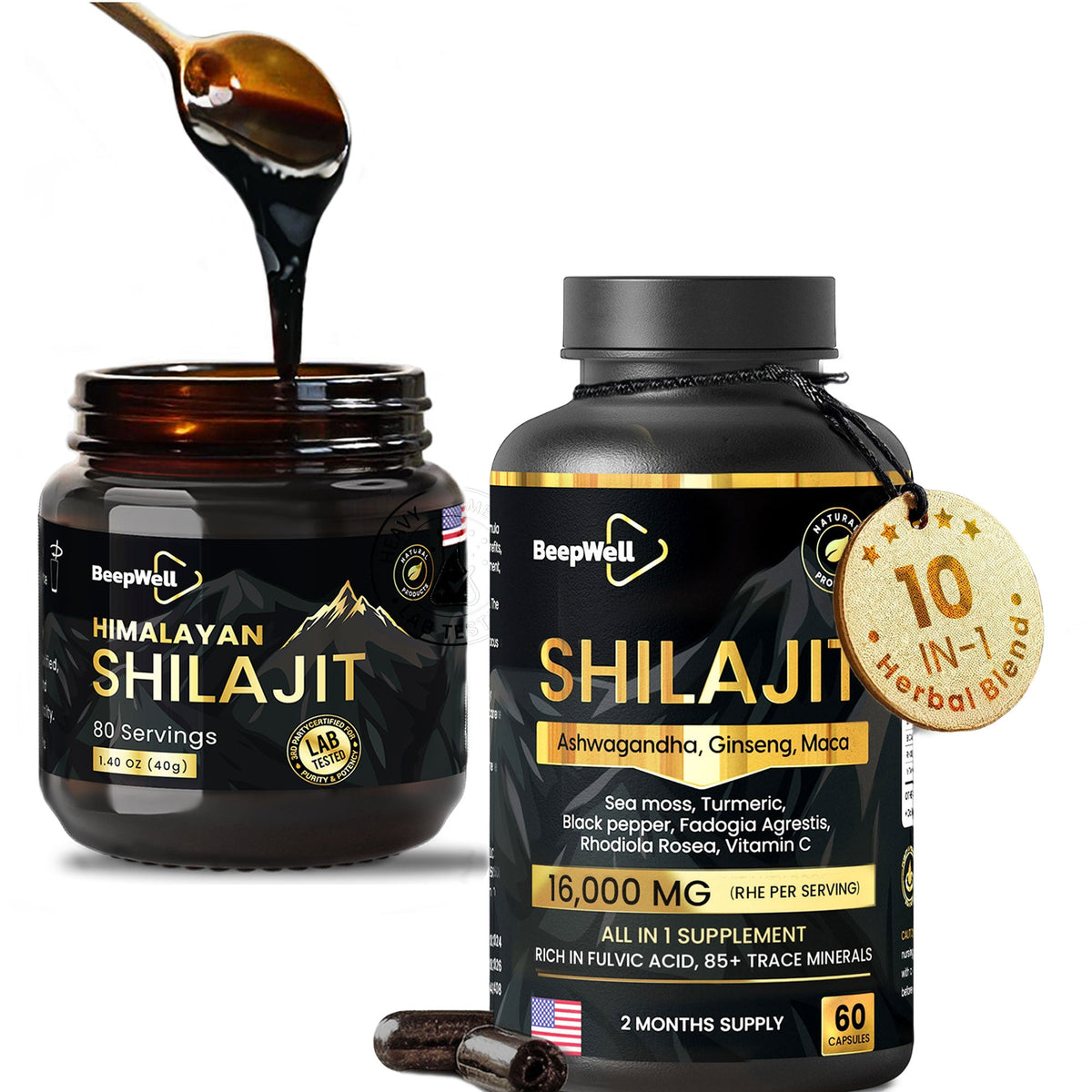 BeepWell Shilajit Resin & Capsules Bundle-0