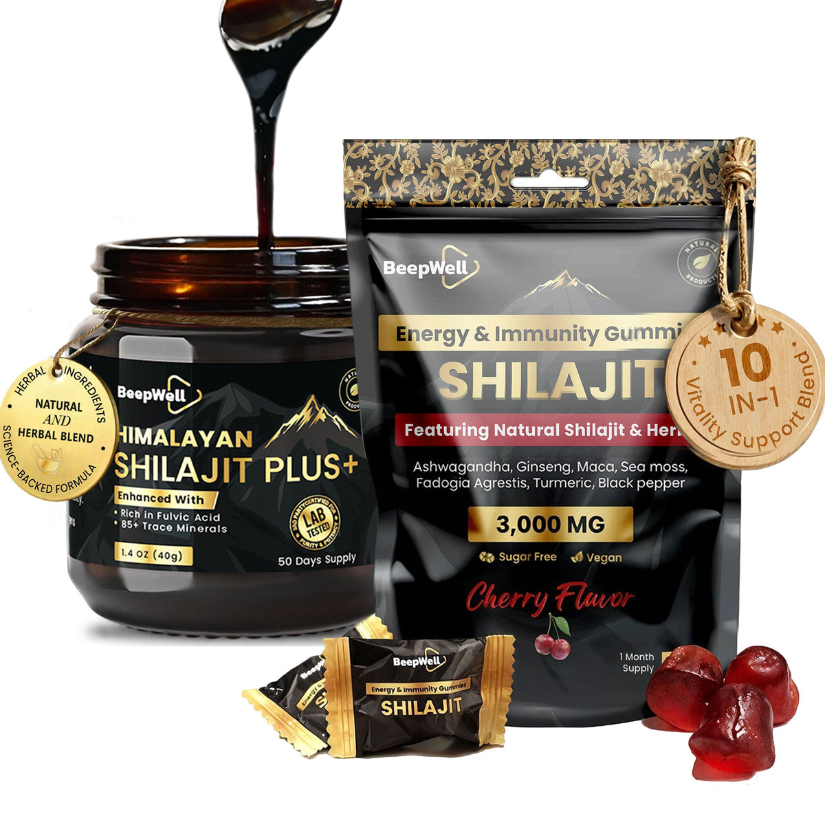 BeepWell Shilajit Resin Plus & Gummies Bundle-0